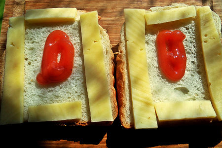Двойной бутерброд с мясом и сыром: шаг 2