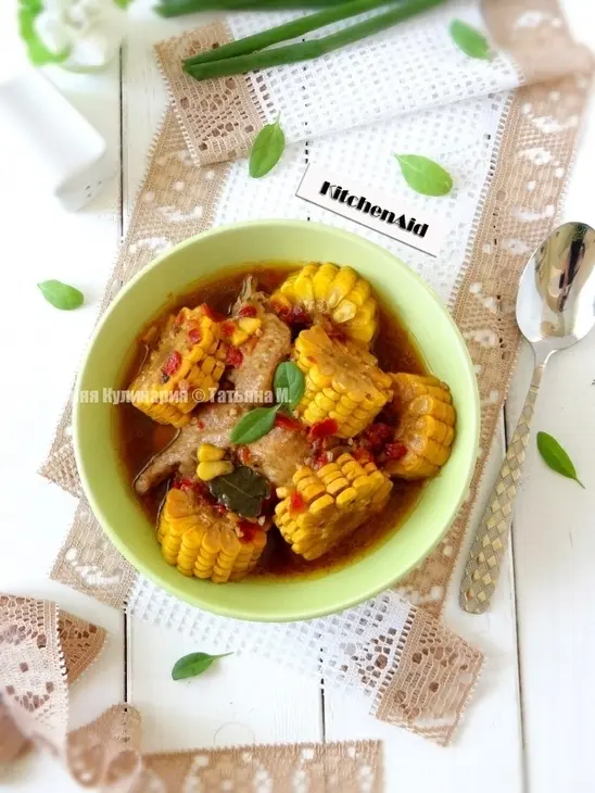 Курица с кукурузой, томленные в апельсиновом соке: шаг 8