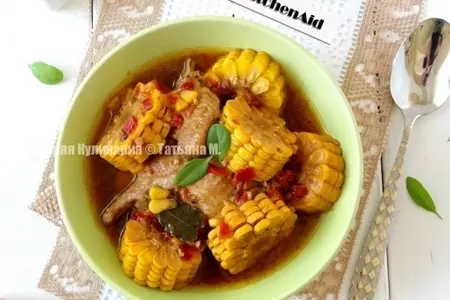Курица с кукурузой, томленные в апельсиновом соке: шаг 8
