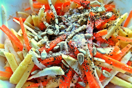Салат фруктово-овощной "соломка": шаг 6