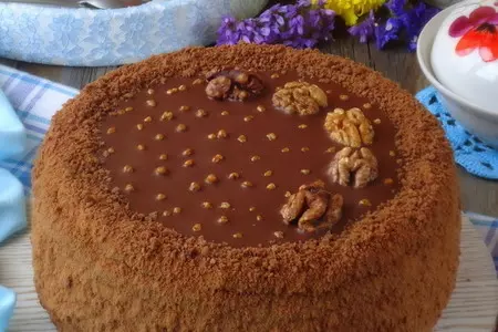 Торт медовый, шоколадный: шаг 17
