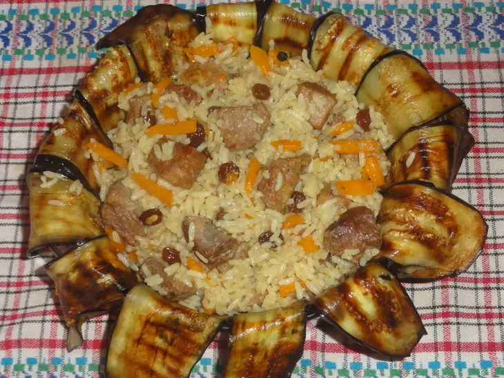 Узбекский плов в баклажане: шаг 5