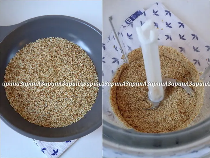 Воздушный пирог с кунжутом и черникой: шаг 4