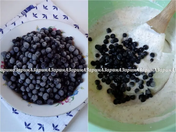 Воздушный пирог с кунжутом и черникой: шаг 8
