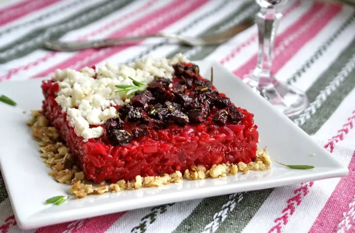 Свекольное ризотто с козьим сыром и грецкими орехами: шаг 8