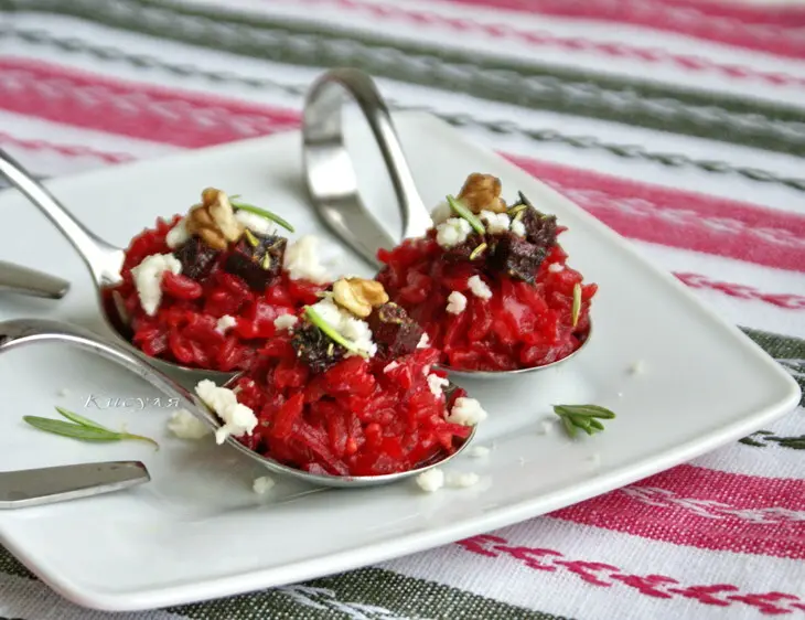Свекольное ризотто с козьим сыром и грецкими орехами: шаг 9