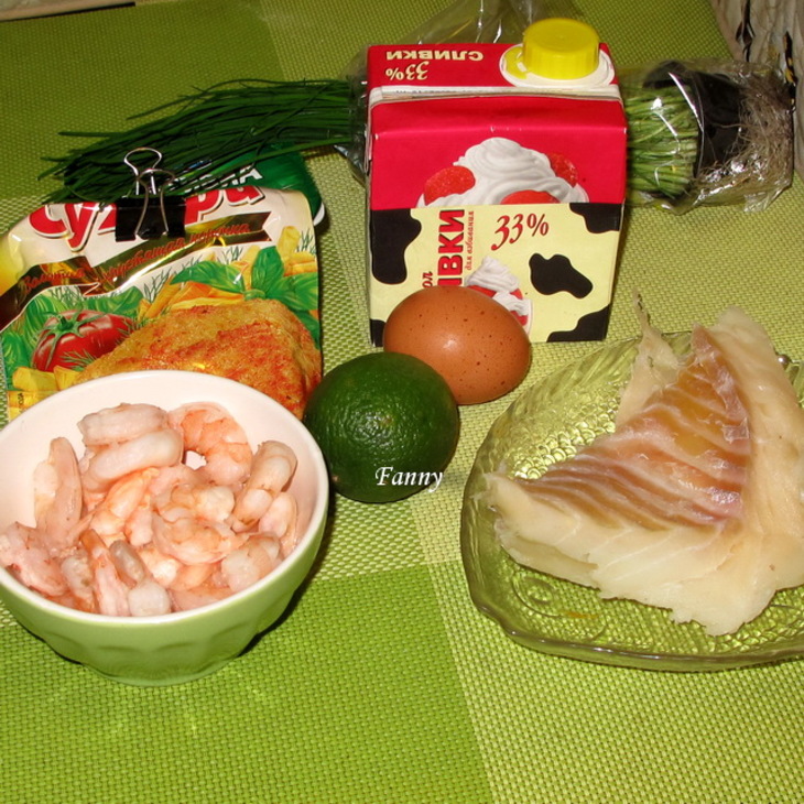 Креветочные шарики в панировке с соусом из лайма и йогурта: шаг 1