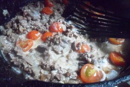 Паста с мясным фаршем и грибами: шаг 5