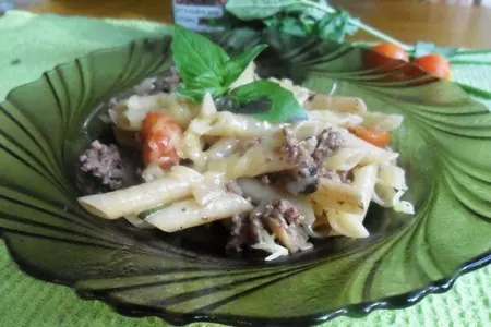 Паста с мясным фаршем и грибами: шаг 7
