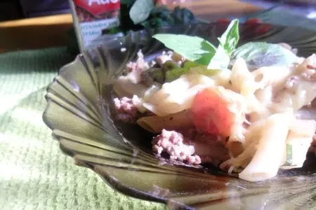 Паста с мясным фаршем и грибами: шаг 8