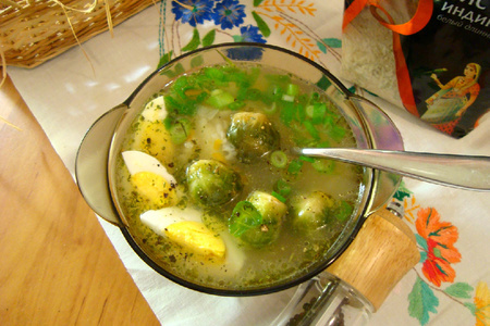 Суп с брюссельской капустой и рисом на курином бульоне: шаг 5