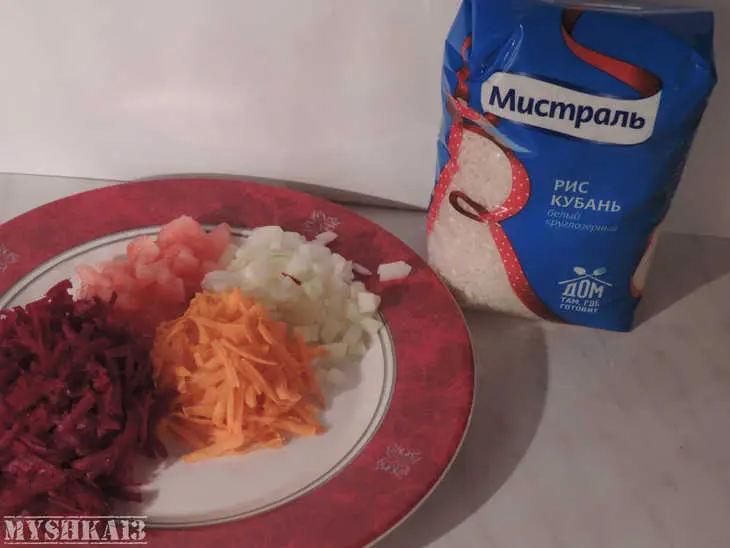 Свекольник с молодым мангольдом и рисом: шаг 3