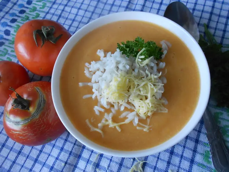 Овощно-сырный суп-пюре с рисом: шаг 9