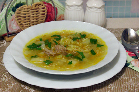 Мясной суп с пшеном, кольраби и кабачком: шаг 14