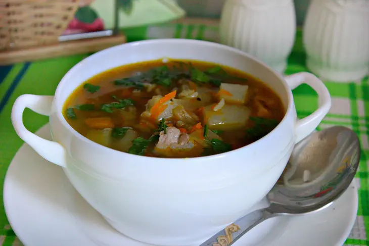 Мясной суп с лисичками и киноа mix: шаг 8