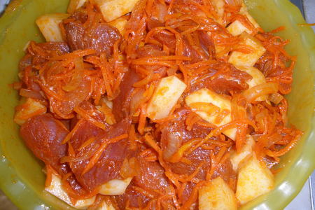 Мясо с картофелем в маринаде: шаг 4