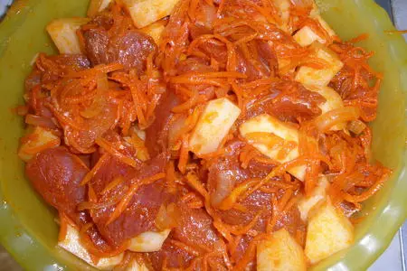 Мясо с картофелем в маринаде: шаг 4