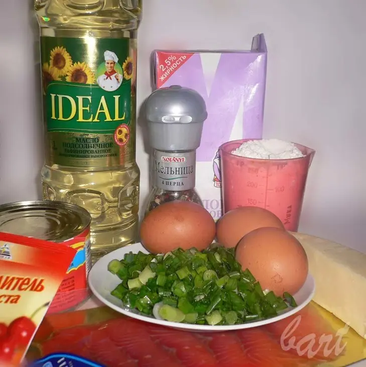 Кекс с лососем: шаг 1