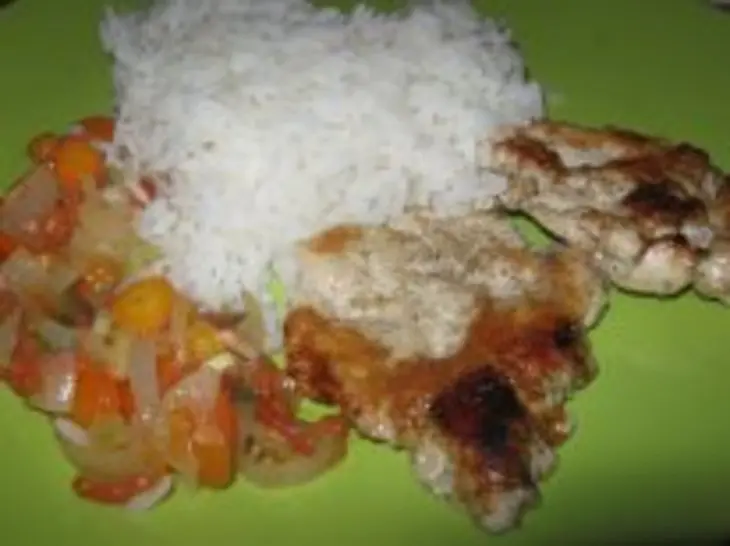 Отбивная куриная грудка с рисом и овощами: шаг 6