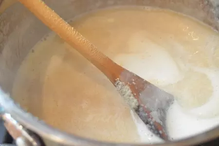 Манно-творожный десерт с персиками: шаг 2