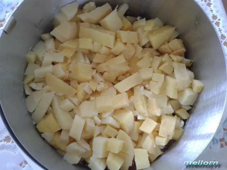 Салат из сердца с грибами: шаг 2