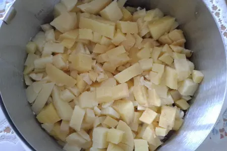 Салат из сердца с грибами: шаг 2