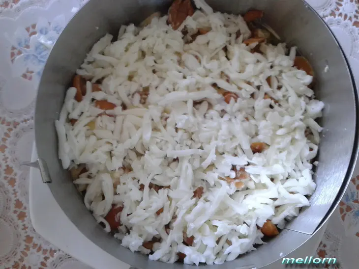 Салат из сердца с грибами: шаг 4
