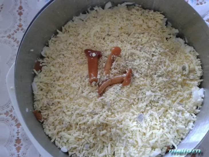 Салат из сердца с грибами: шаг 5