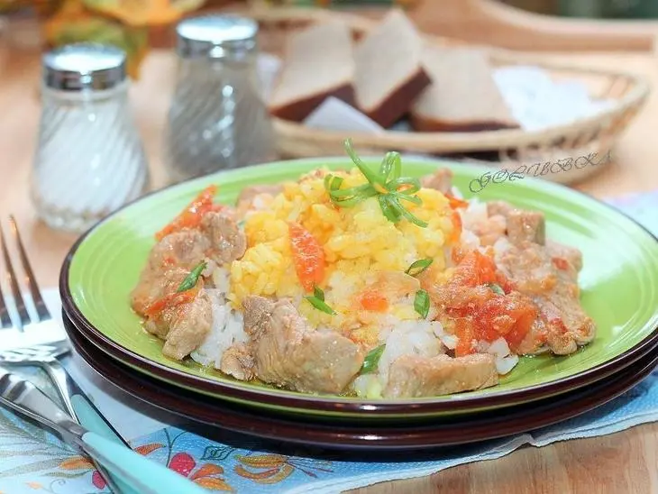 Маринованная свинина с рисом и овощами: шаг 8