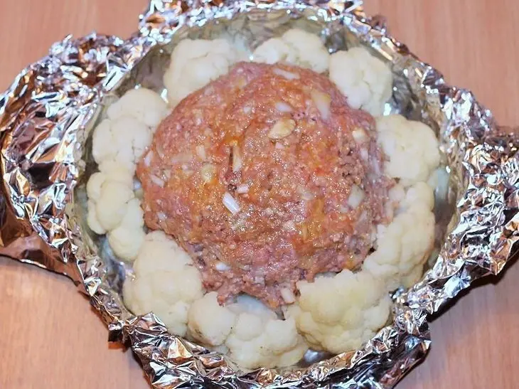 Мясной торт с цветной капустой: шаг 5