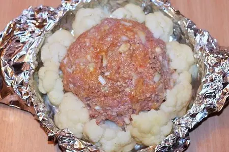 Мясной торт с цветной капустой: шаг 5