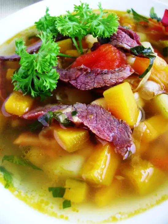 Пряный суп из тыквы с нутом и овощами. воскресный тыквенный обед. фм: шаг 3