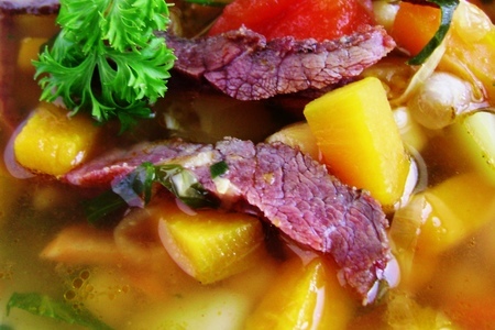 Пряный суп из тыквы с нутом и овощами. воскресный тыквенный обед. фм: шаг 3