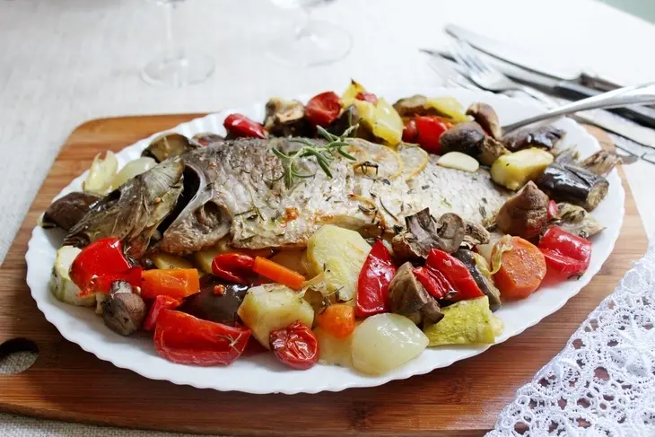 Карп с овощами: шаг 5
