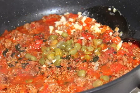 Спагетти с говяжьим фаршем и каперсами (тест-драйв с окраиной): шаг 7