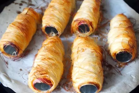 Закусочные трубочки с беконом и творожным сыром: шаг 7