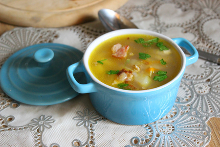 Куриный суп с гречкой и копчено - вареным беконом: шаг 7