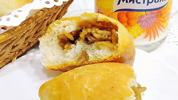 Постные пирожки с рисом и лесными грибами: шаг 9