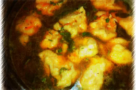 Суп "простецкий" из покупной говяжей тушенки с галушками: шаг 10