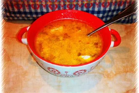Суп "простецкий" из покупной говяжей тушенки с галушками: шаг 12