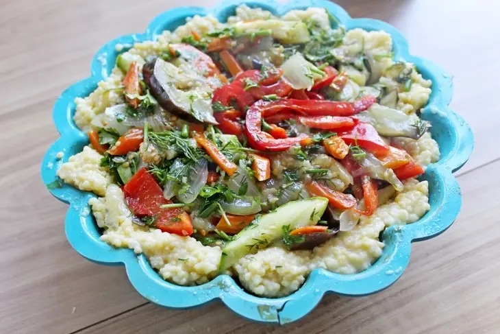 Пшенной пирог с курицей и овощами: шаг 8