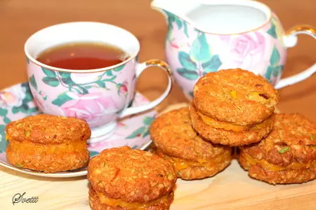 Овсяное печенье с курагой и фисташками "солнышко": шаг 9