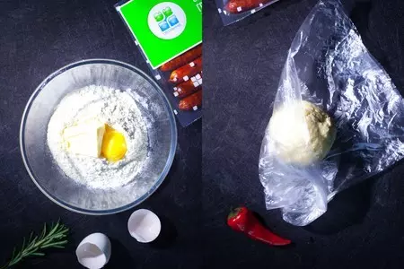 Тарт с охотничьими колбасками и овечьим сыром: шаг 1