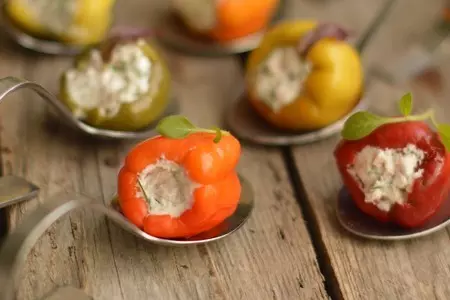 Маринованный беби перец с сыром и ветчиной: шаг 4