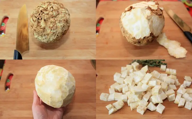 Крем-суп из сельдерея с обжаренными шампиньонами: шаг 1