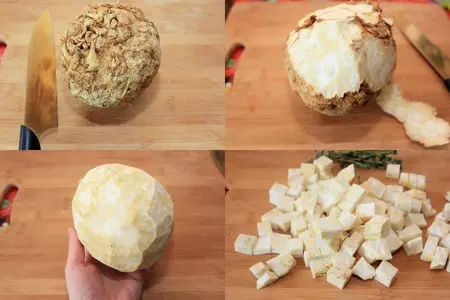 Крем-суп из сельдерея с обжаренными шампиньонами: шаг 1
