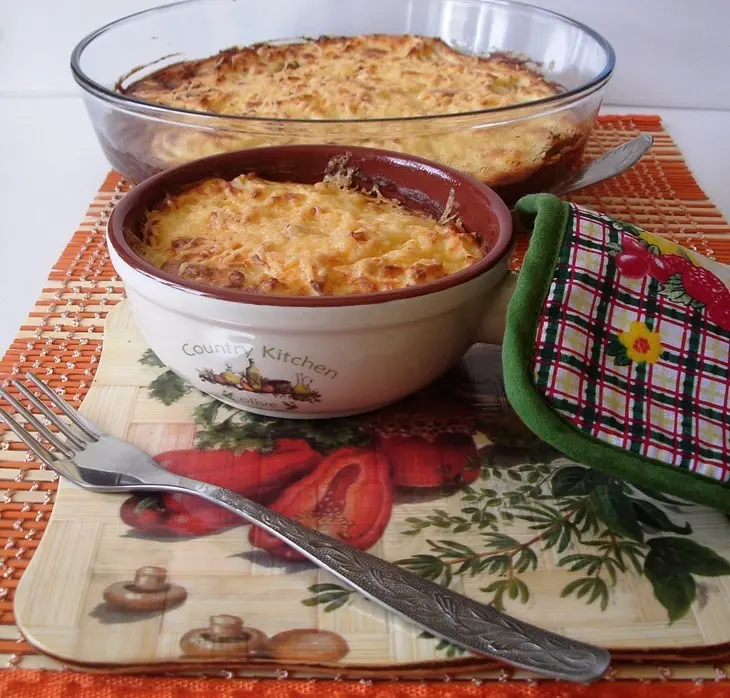 Запеканка а-ля жульен с языком и шампиньонами: шаг 7