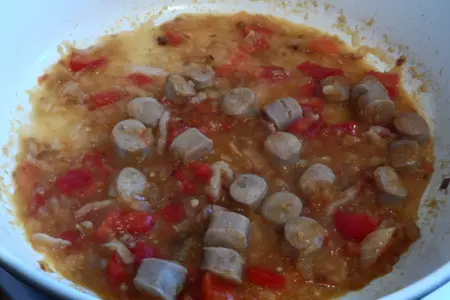 Острое рагу из фасоли с колбасками и ветчиной: шаг 5