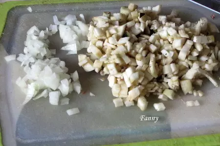Баклажаны, фаршированные шампиньонами и шампиньоны, фаршированные баклажанами: шаг 3