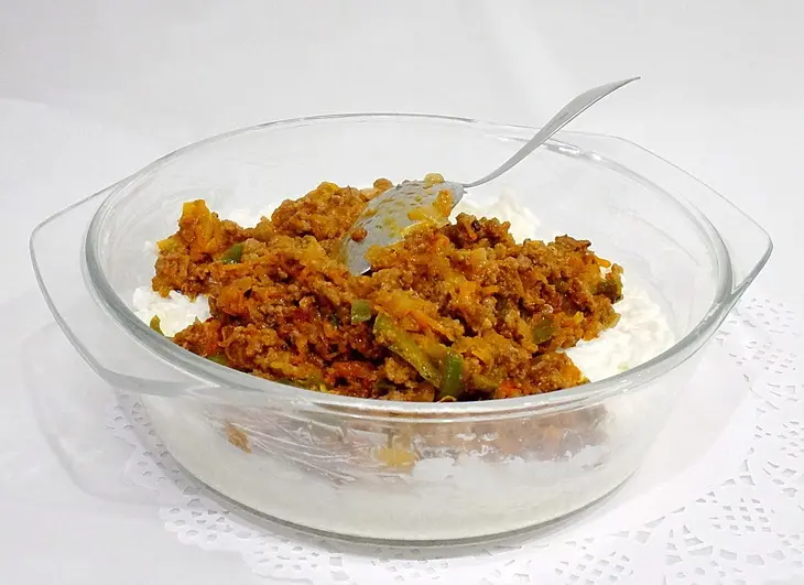 Рисовая запеканка с фаршем и овощами: шаг 3